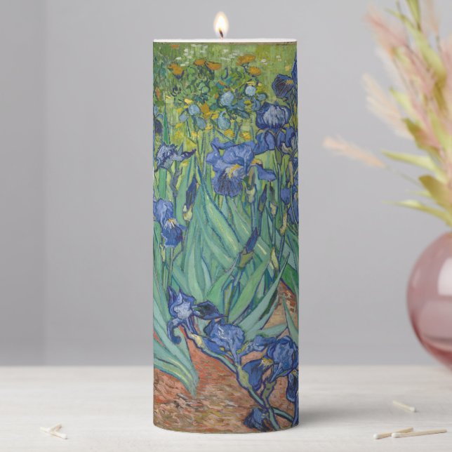 Van Gogh Vintage Irises      Pillar Candle (In Situ)