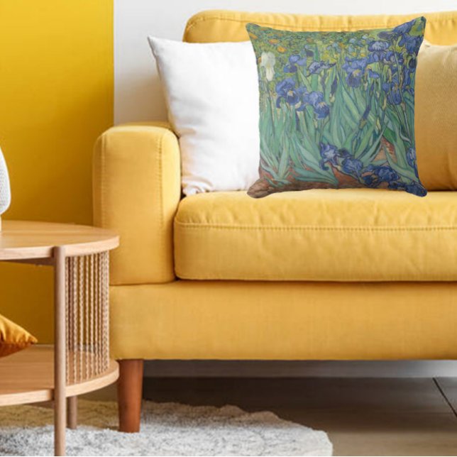 Van Gogh Vintage Irises   Throw Pillow (Creator Uploaded)