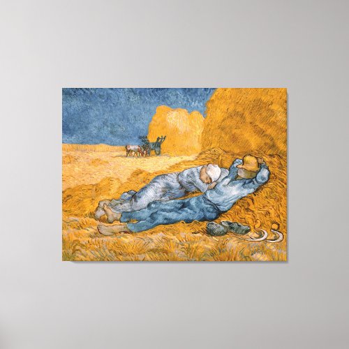 Van Gogh Vintage Noon Rest From Work After Millet Canvas Print