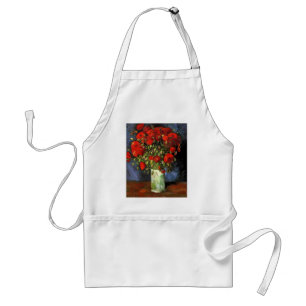 Van Gogh Vintage Painting Blossoms Vase Flowers Adult Apron