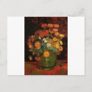 Van Gogh Vintage Painting Vase Flowers Blossoms Postcard