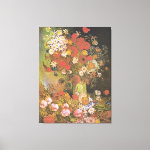 Van Gogh Vintage Peonies and Chrysanthemums Canvas Print