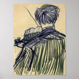 Van Gogh - Violinist Seen from the Back Poster