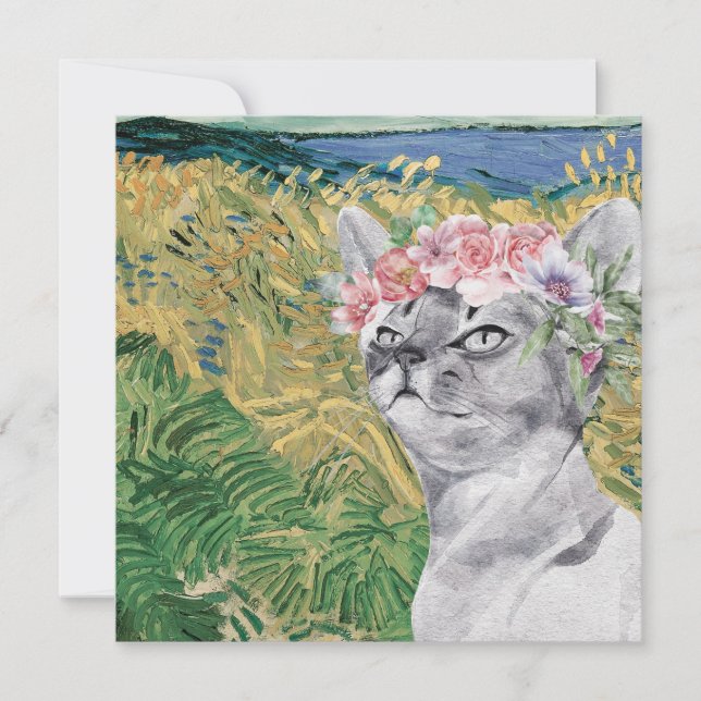 Van Gogh Wheat Field and Fancy Cat (Front)