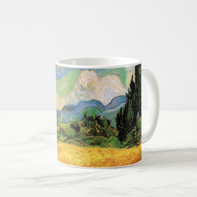 Van Gogh Wheat Field w Cypresses at Haute Galline Coffee Mug (Front Right)