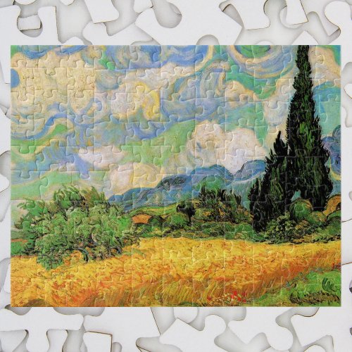 Van Gogh Wheat Field w Cypresses at Haute Galline Jigsaw Puzzle