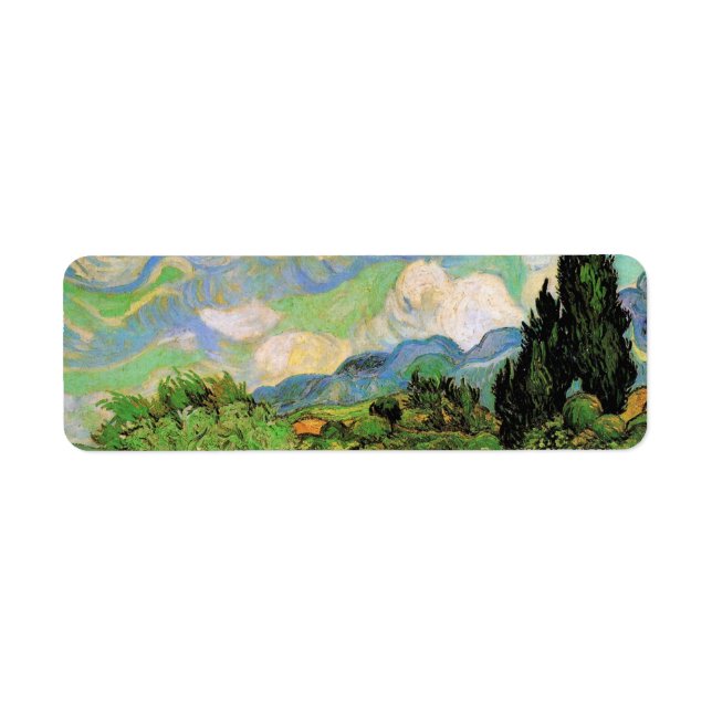 Van Gogh Wheat Field w Cypresses at Haute Galline Label (Front)