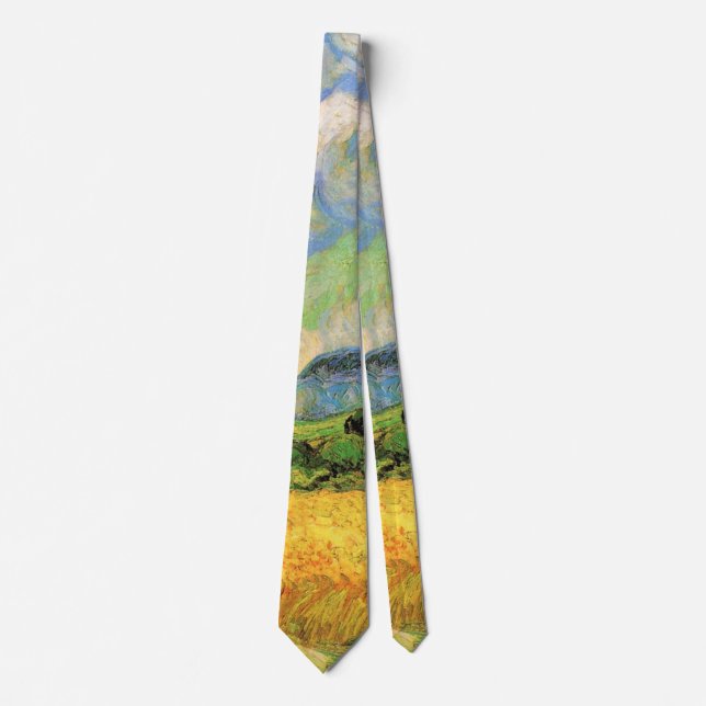 Van Gogh Wheat Field w Cypresses at Haute Galline Neck Tie (Front)