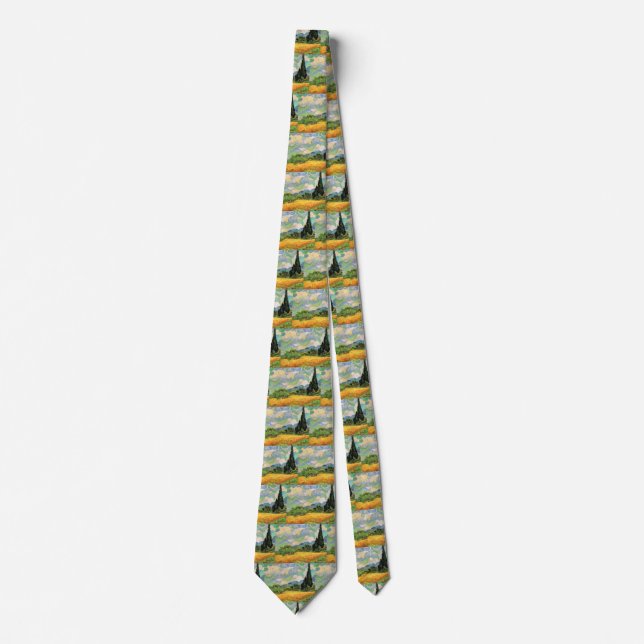 Van Gogh Wheat Field w Cypresses at Haute Galline Tie (Front)