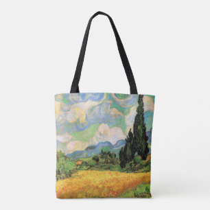 Van Gogh Wheat Field w Cypresses at Haute Galline Tote Bag