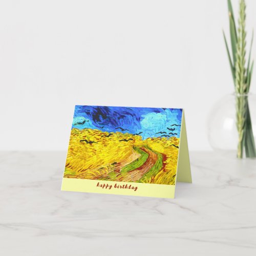 VAN GOGH Wheat Field with Crows  Birthday Card