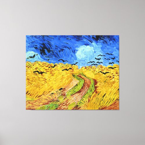 Van Gogh _ Wheat Field with Crows famous painting Canvas Print