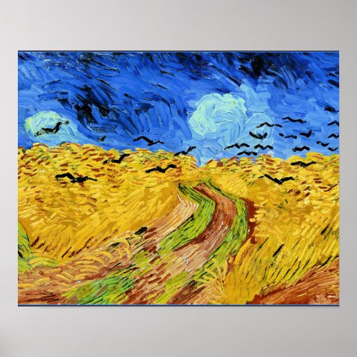 Van Gogh _ Wheat Field with Crows famous painting Poster