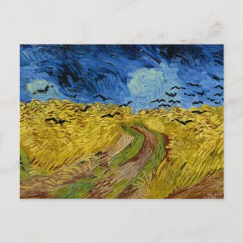 Van Gogh - Wheat Field With Crows Postcard by Virginia5050 at Zazzle