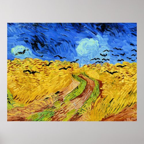 Van Gogh _ Wheat Field with Crows Poster