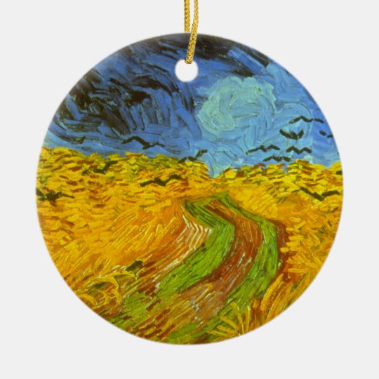 Van Gogh Wheat Field with Crows, Vintage Fine Art Ceramic Ornament