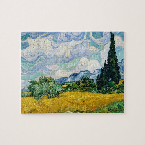 Van Gogh Wheat Field with Cypresses Impressionism Jigsaw Puzzle