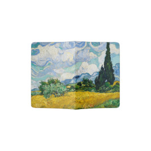 Van Gogh Wheat Field with Cypresses. Impressionism Passport Holder