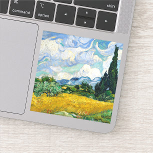 Van Gogh Wheat Field with Cypresses. Impressionism Sticker
