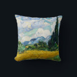 Van Gogh Wheat Field with Cypresses. Impressionism Throw Pillow<br><div class="desc">Van Gogh "Wheat Field with Cypresses" throw pillow.</div>