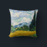 Van Gogh Wheat Field with Cypresses. Impressionism Throw Pillow<br><div class="desc">Van Gogh "Wheat Field with Cypresses" throw pillow.</div>
