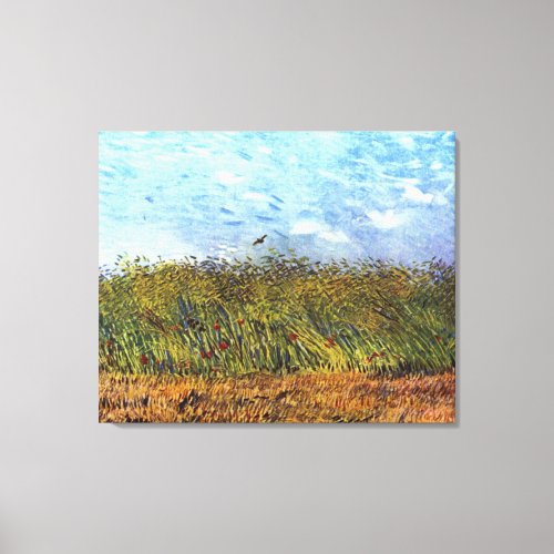 Van Gogh Wheat Field with Poppies and Lark Canvas Print