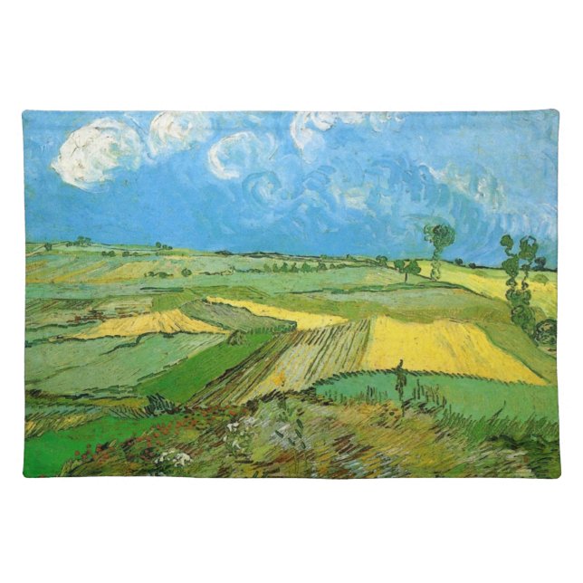 Van Gogh Wheat Fields at Auvers Under Clouded Sky Cloth Placemat (Front)