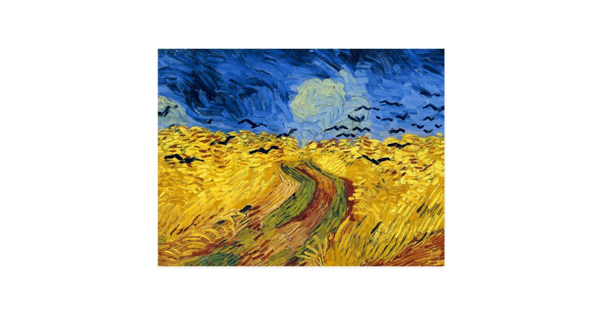 Van Gogh Wheat Fields Famous Painting Postcard Zazzle Com
