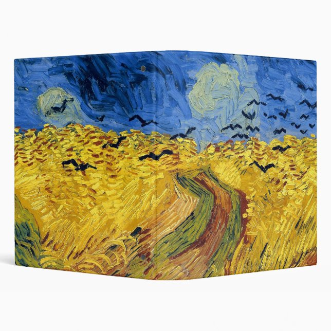 Van Gogh Wheat Fields impressionist Painting 3 Ring Binder (Background)