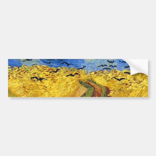 Van Gogh Wheat Fields impressionist Painting Bumper Sticker