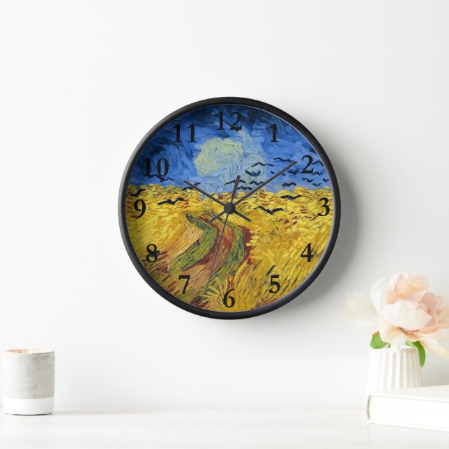Van Gogh Wheat Fields impressionist Painting Clock (Home)
