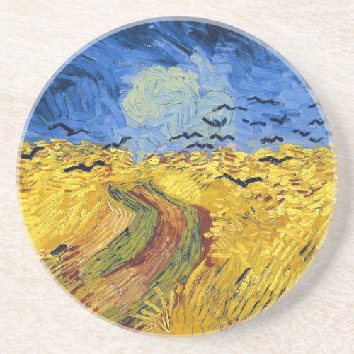 Van Gogh Wheat Fields impressionist Painting Coaster