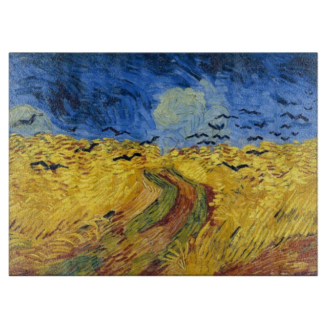 Van Gogh Wheat Fields impressionist Painting Cutting Board (Front)