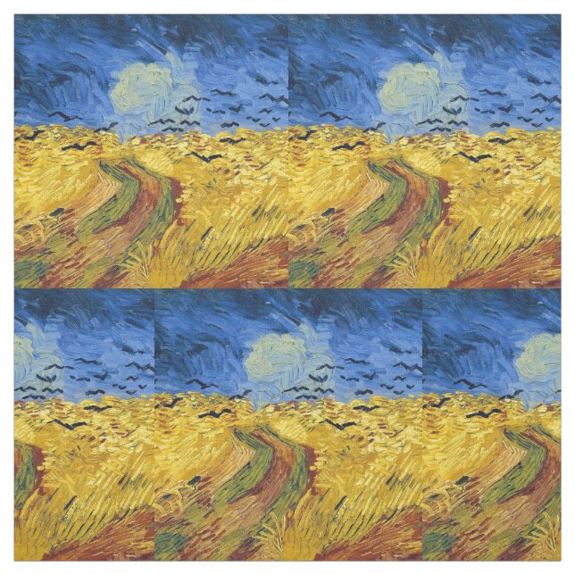 Van Gogh Wheat Fields impressionist Painting Fabric (Swatch)