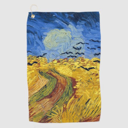 Van Gogh Wheat Fields impressionist Painting Golf Towel