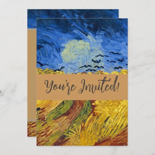 Van Gogh Wheat Fields impressionist Painting Invitation