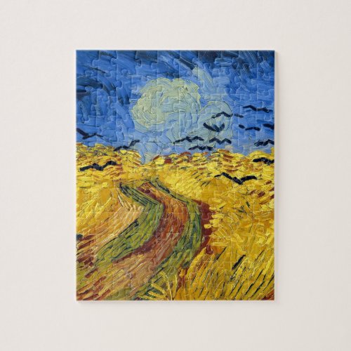 Van Gogh Wheat Fields impressionist Painting Jigsaw Puzzle