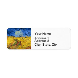 Van Gogh Wheat Fields impressionist Painting Label