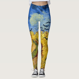 Van Gogh Wheat Fields impressionist Painting Leggings