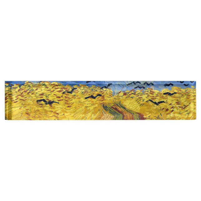 Van Gogh Wheat Fields impressionist Painting Name Plate (Front)