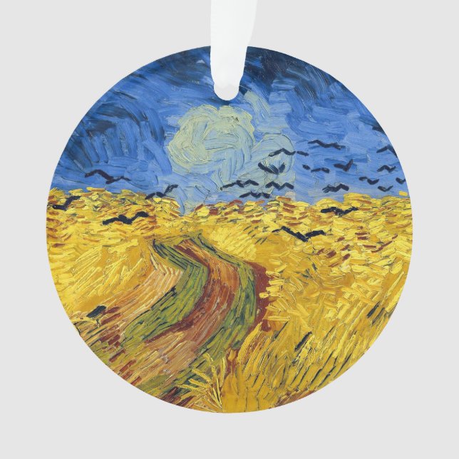 Van Gogh Wheat Fields impressionist Painting Ornament (Front)