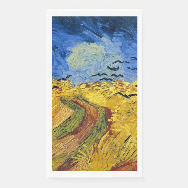 Van Gogh Wheat Fields impressionist Painting Paper Guest Towels (Front)