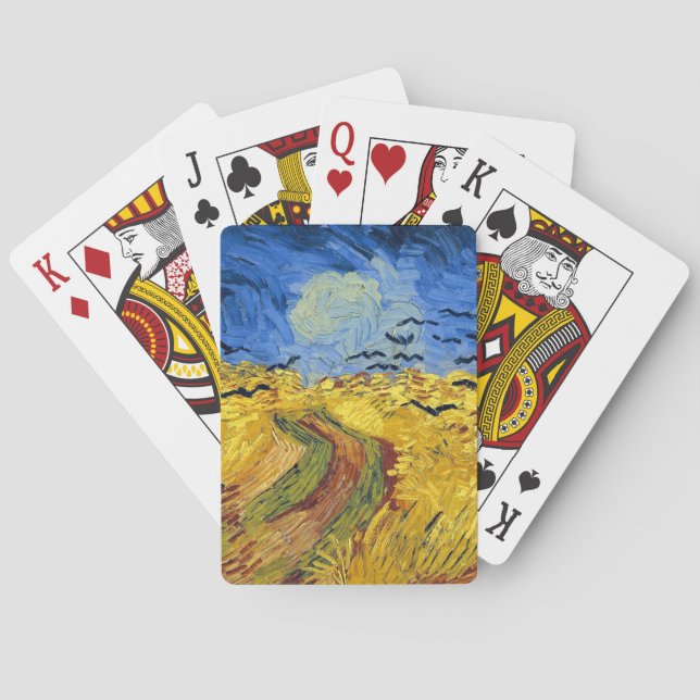 Van Gogh Wheat Fields impressionist Painting Poker Cards (Back)