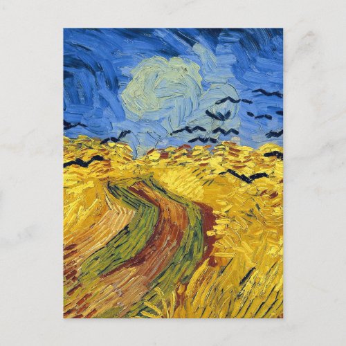 Van Gogh Wheat Fields impressionist Painting Postcard