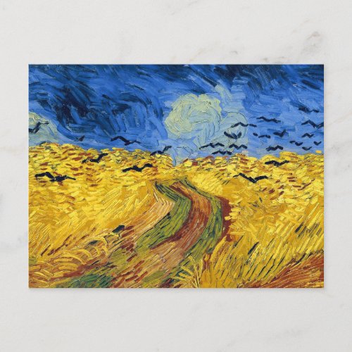 Van Gogh Wheat Fields impressionist Painting Postcard