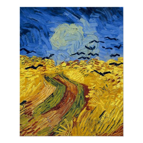 Van Gogh Wheat Fields impressionist Painting Poster