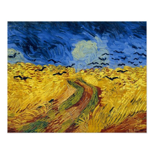 Van Gogh Wheat Fields impressionist Painting Poster