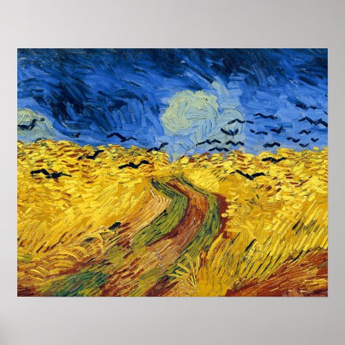 Van Gogh Wheat Fields impressionist Painting Poster