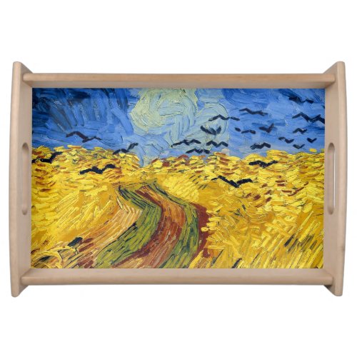Van Gogh Wheat Fields impressionist Painting Serving Tray