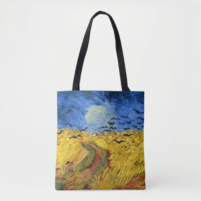 Van Gogh Wheat Fields impressionist Painting Tote Bag (Front)